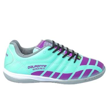 Imagem de Chuteira Tênis Futsal Dalponte Valencia Futebol de Salão Indoor Quadra Antiderrapante Profissional (Turquesa-lilás, BR, Adulto, Numérico, 40)