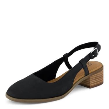 Imagem de TOMS Vestido feminino Jaclyn Slingback Casual Casual Salto Baixo 2,5-5 cm - Marrom, Blk Nubk Lthr, 40
