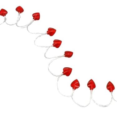 Imagem de Luzes LED de coração para dia dos namorados, 40 luzes alimentadas por bateria, clipes de foto rosa romântica, 1,8 m, decoração para festas e casamentos