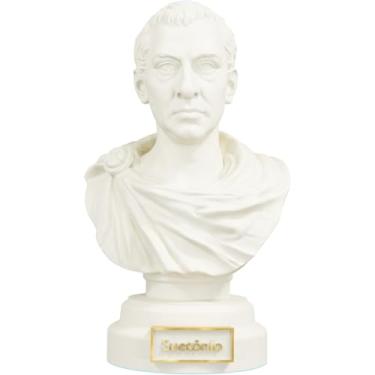 Imagem de Estátua Busto Suetônio - Escritor Romano (Cor Mármore Dourado)