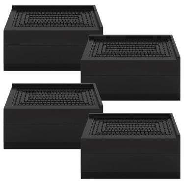 Imagem de 4 peças de elevação para móveis resistentes, elevadores retangulares antiderrapantes PP para espaço de armazenamento extra em casa e escritório, 4,5 × 2,4 × 2,9
