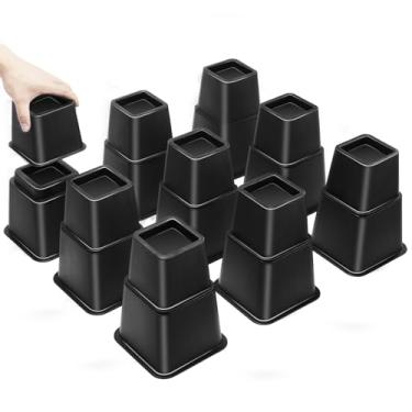 Imagem de MCXYEM Elevador de cama/elevador de cama/elevador de cama/elevador de móveis/elevadores de mesa/elevadores de moldura de 3,5 ou 20,3 cm Criar armazenamento sob a cama resistente para ajuste de altura