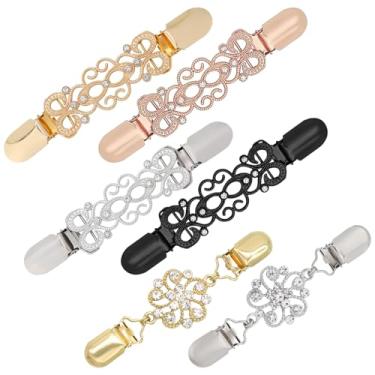 Imagem de 6 peças de clipes vintage para vestido de apertar nas costas, suéter de cintura apertado, xale, cardigã, colarinho, clipe para apertar a calça social e cintura para mulheres