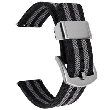 Imagem de Aoeiwv Pulseira de relógio de nylon de tecido elástico de 18 mm, 20 mm, 22 mm, 24 mm, à prova d'água, de liberação rápida, pulseira de reposição para homens e mulheres