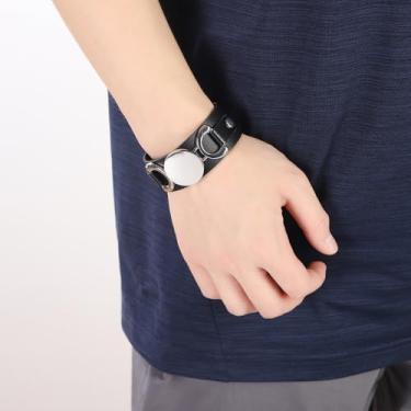 Imagem de Pulseiras de couro PU tom prata moda hip hop punk vintage rock estilo gótico joia pulseira corda trançada pulseiras retrô unissex pulseiras presente para homens e mulheres