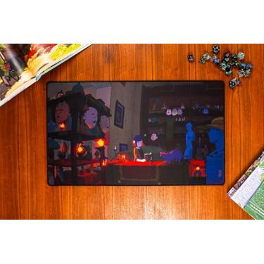 Imagem de Obojima Dark Shop Play Mat – Premium Desk Mat or Game Play Surface, Non-Slip Rubber Base, Mysterious Fantasy Artwork from, Perfect for TCG, Board Games & Desk Setup