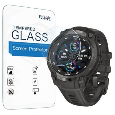 Imagem de Frgnie Protetor de tela projetado para Garmin Instinct Crossover AMOLED Smart Watch (pacote com 3) HD, antiarranhões, sem bolhas, filme de vidro temperado