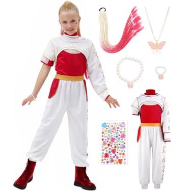 Imagem de Gunaniti 9 peças de fantasia de zumbis para meninas, uniforme de líder de torcida, casaco de calça, Branco, 11-12 Anos