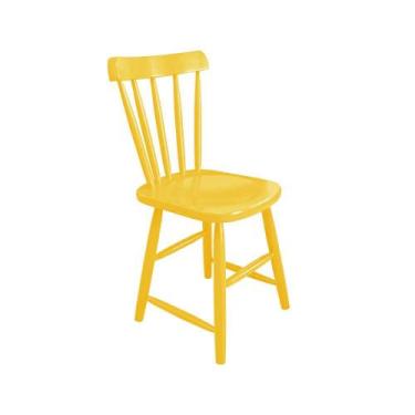 Imagem de Cadeira Espanha com Assento Anatômico Madeira/MDF - Amarelo - Deiss, A