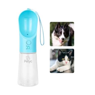 Imagem de Bebedouro Garrafa Portátil para Passeios PETYC Cães e Gatos Água para Viagem e Caminhada Pet Anti-Vazamento (Azul)