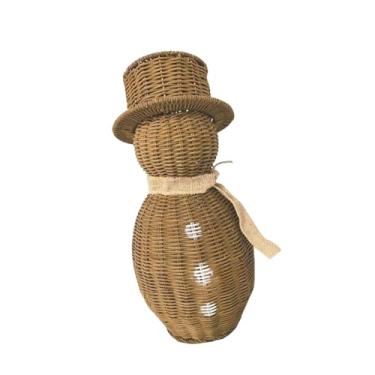 Imagem de Baoblaze Escultura de Natal de Boneco de Neve, Artesanato Rústico, Decoração de Festas, Enfeite de Natal, Estatueta para Prateleira, Mesa, Quarto, Casa, 20cm X 20cm X 43cm