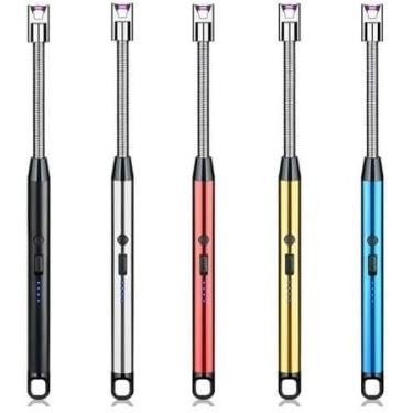 Imagem de Isqueiro Elétrico Recarregável USB | Acendedor Sem Chama com Ponta Flexível 360° | Seguro e Ecológico para Fogão, Velas, Churrasqueira, Camping, Lareira – Antivento e Sustentável Premium KA4916