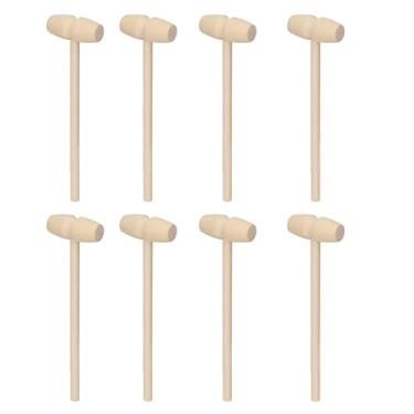 Imagem de KIMISS 30 Peças Mini Martelos de Madeira para Diversão, Caranguejo e Lagosta de Madeira para Esmagar Chocolate e Bolo, Coordenação Aprimorada e Habilidades de Aderência