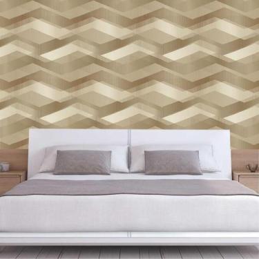 Imagem de Papel De Parede Figuras Horizontais Geométrica Marrom Claro - LRP