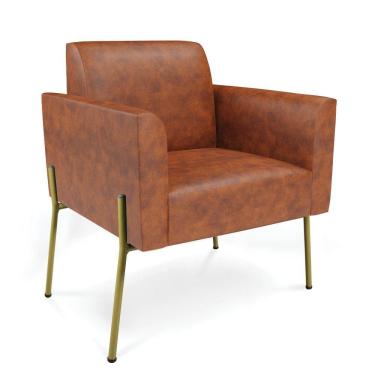 Imagem de Sofá Namoradeira E Poltrona Pé De Ferro Dourado Marisa Corano Nozes D03