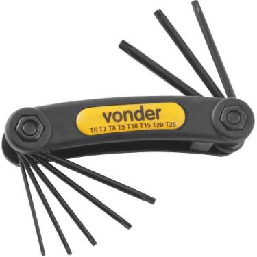 Imagem de Jogo Chave Torx T06-t25 Canivete Plástico Cromo Vonder
