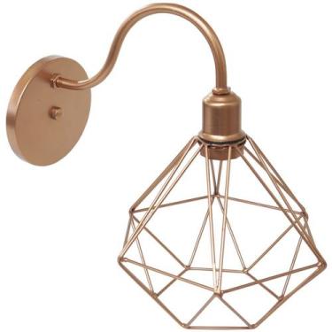 Imagem de Luminária Arandela de Parede Aramada Diamante P Industrial Retro Cobre