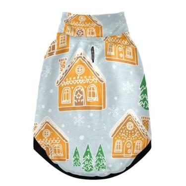 Imagem de SEHANY Casaco de Natal de gengibre para cães pequenos, superquente à prova de vento, jaqueta de inverno macia e aconchegante para animais de estimação para clima frio na neve com coleira para animais