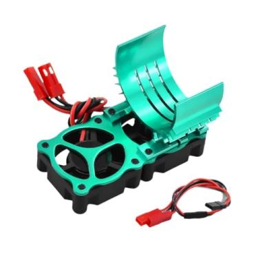 Imagem de menolana Ventilador de refrigeração para motor de carro RC em liga de alumínio, profissional, dissipador de calor de alto desempenho para motores RC 540, 550 e, Verde