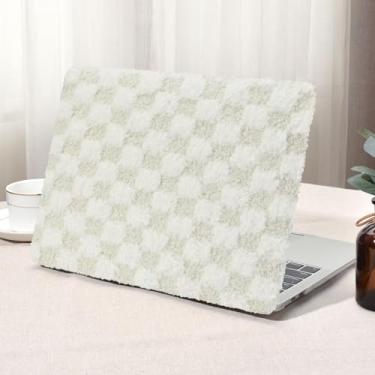 Imagem de Seorsok Compatível com MacBook Air 13 polegadas 2022 2021 2020-2018 versão A1932 A2179 M1 A2337, capa rígida de plástico e capa de teclado, pelúcia bege
