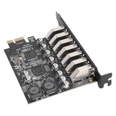 Imagem de Cryfokt Placa de Expansão PCE Express USB3.2 GEN1 de Alta Velocidade 5 Gbps 7 Portas para 10 11 Plug and Play, Ideal para PCs de Jogos, Estações de Trabalho Chip de Ferro de Resina