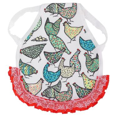 Imagem de Avental de frango Ainoli com renda elástica, selas de galinha, proteção de penas para animais de estimação, vestido para galinhas, patos e gansos (frango colorido)