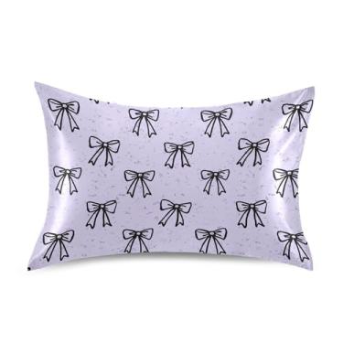 Imagem de SEHANY Capas de almofada de seda com laço roxo para cabelo e pele, capas de almofada de cetim respiráveis macias e refrescantes com fecho de envelope, tamanho king (51 x 76 cm)