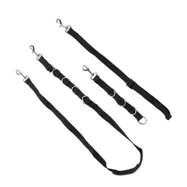 Imagem de Ymiko Laço Ajustável para Preparação de Cães Com Alça para Barriga e Extensor para Mesa de Preparação de Animais de Estimação, Conjunto de 3 Cordas de Segurança de Nylon (Preto)