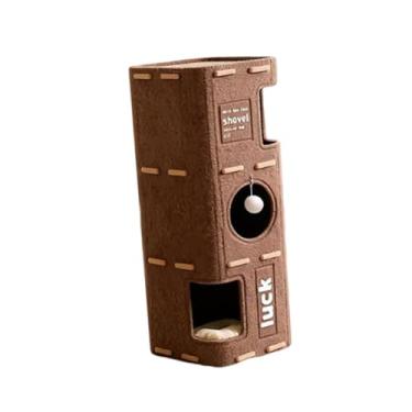 Imagem de MotiveTech Casinha para Gatos, Acessório para Animais de Estimação, Abrigo, Condomínio para Gatos Domésticos, Cabana para Brincar, Descansar, Esconderijo, 3 Níveis