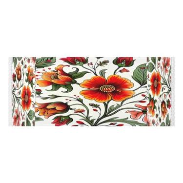 Imagem de Wassud Capas de lavadora e secadora de padrão floral vermelho, protetor de lavadora com sacos de armazenamento, capa de geladeira à prova de poeira com bolsos para lavanderia doméstica, cozinha, 120 x