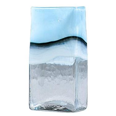 Imagem de YYBOES Vaso de vidro para decoração de vaso de flores, vaso de vidro leve estilo luxuoso decoração de sala de estar planta hidropônica flor irregular vaso gradiente bugigangas vaso de flores