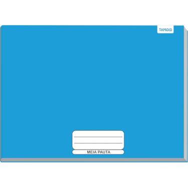Imagem de Caderno Brochura Meia Pauta Grande Horizontal Capa Dura - Azul - 80 Folhas 63 g/m² - Unitário