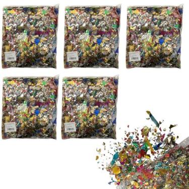 Imagem de Kit Confete Metálico Colorido Brilhante Folia 5 Pacotes - DREAM IN BOX
