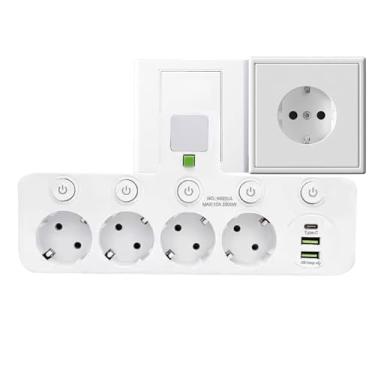 Imagem de Adaptador de Viagem,Proteção Contra Sobrecarga 2500w Multi-Porta - Carregador USB Compacto Com Adaptador De Tomada | Para Telefone Laptop Eletrônicos Em Viagens E Negócios