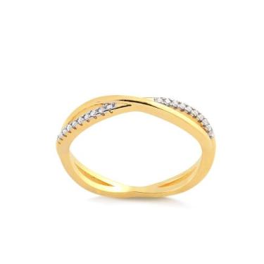 Imagem de Anel X Filete Liso E Um Cravejado Folheado A Ouro - Radhau Joias, 16, 