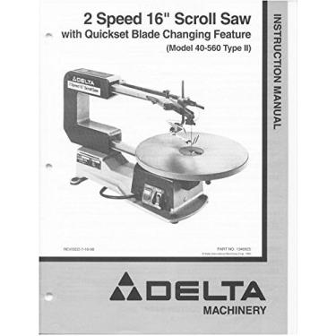 Imagem de Manual de instruções para serra de rolagem Delta 40-560, 2 velocidades, 40,6 cm, manual de instruções [01 de janeiro...
