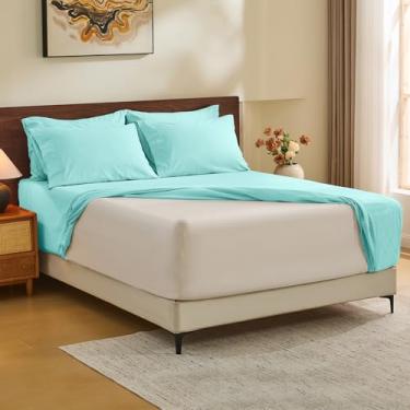 Imagem de MEISHANG Lençóis King Size 100% linho puro francês - Jogo de lençol com bolso extra profundo, linho macio e durável, antirasgos, respirável e absorvente de umidade, bolso profundo 45-61, todas as