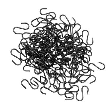 Imagem de Asixxsix Ganchos Mini S, 200 Peças de Ganchos Em Formato de S de 1/2 Polegada, Ganchos Suspensos de Metal Revestido de Preto Com Material de Ferro Resistente, para Chaves de Joias, Luzes