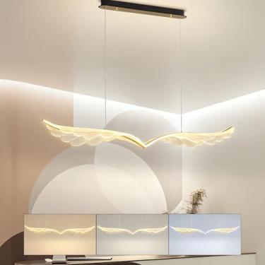 Imagem de Luminária pendente LED com 3 temperaturas de cor para mesa de jantar, iluminação moderna para ilha de cozinha (3000K/4500K/6000K), lustre pendente LED para sala de estar, quarto, sala de jan