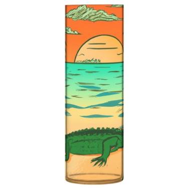 Imagem de JUZIHAI Vaso de crocodilos de praia para flores 9,9 cm x 30 cm cilindro de plástico moderno vaso de flores para centro de mesa de casamento decoração de casa