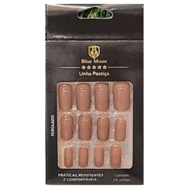 Imagem de Blue Moon Unhas Postiças Marron Autocolantes Tamanho Médio (24 Unidades)