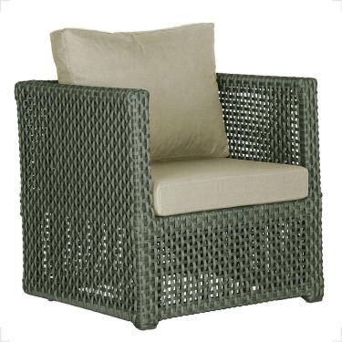 Imagem de 1 Poltrona Madri Alumínio Corda Náutica Estofado 7 Trama Verde