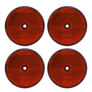 Imagem de Fabater Refletores Redondos Vermelhos Eficazes para Viagens Seguras à Noite para Caixas de Correio, Túneis de Entrada, Reboques de Carros (Amarelo)