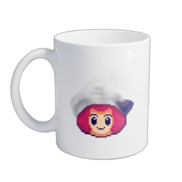 Imagem de Caneca Xícara de Café Porcelana 300ml Design Pixel Art Jogos de Bruxas