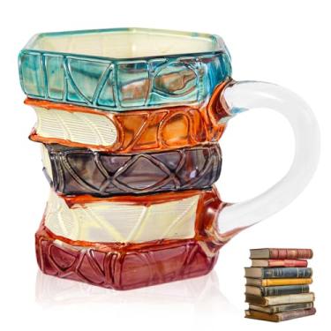 Imagem de Trzzyan Caneca de livro pintado, canecas de café para amantes de livros, presentes para mulheres, canecas de café exclusivas, 325 ml, legais, engraçadas, livros, livros, leitores, escritores