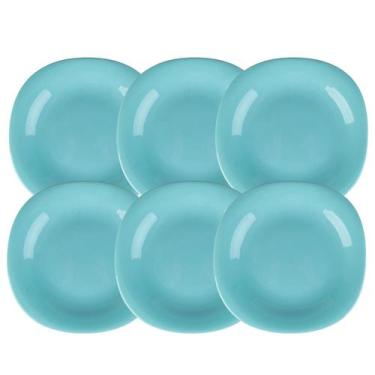 Imagem de Jogo De Pratos Rasos Jantar Refeição 27,5cm Kit 6 Peças Dama Vidro Opa