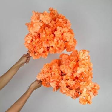 Imagem de Kit Arranjos de Flores Artificiais 45cm – Mini Orquídeas em Vaso Decorativo para Mesa, Casamentos e Decoração de Ambientes(20,Coral)