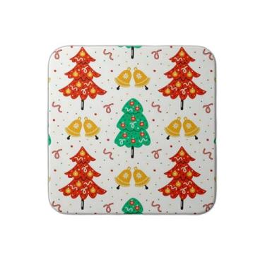 Imagem de Ladrilho Decorativo de Cerâmica Natalino com Estampa de Árvores de Natal