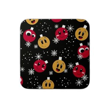 Imagem de Ladrilho Decorativo de Cerâmica Estampa Alegre de Inverno com Bolas de Natal