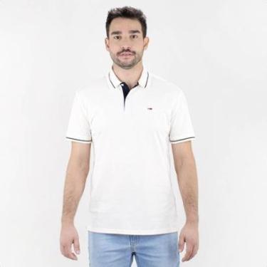 Imagem de Camiseta Polo Tommy Regular Faixa Contrastante Off White - Masculino-Masculino